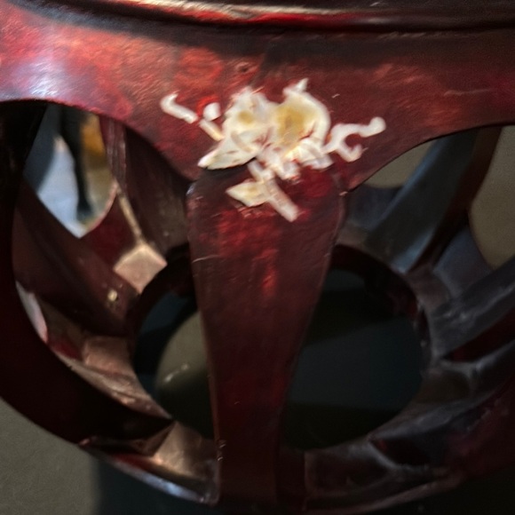 Rosewood Mother of Pearl inlay Chinese Drum Stool 1950’s-70’s - Picture 4 of 16